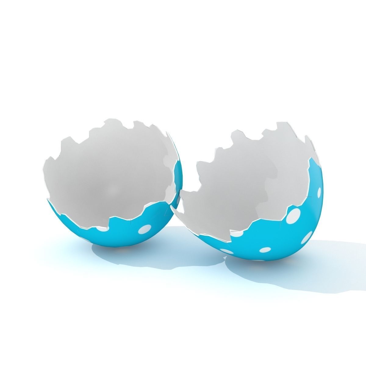 Easter Egg Cracked  N005 Low-poly 3D model_1