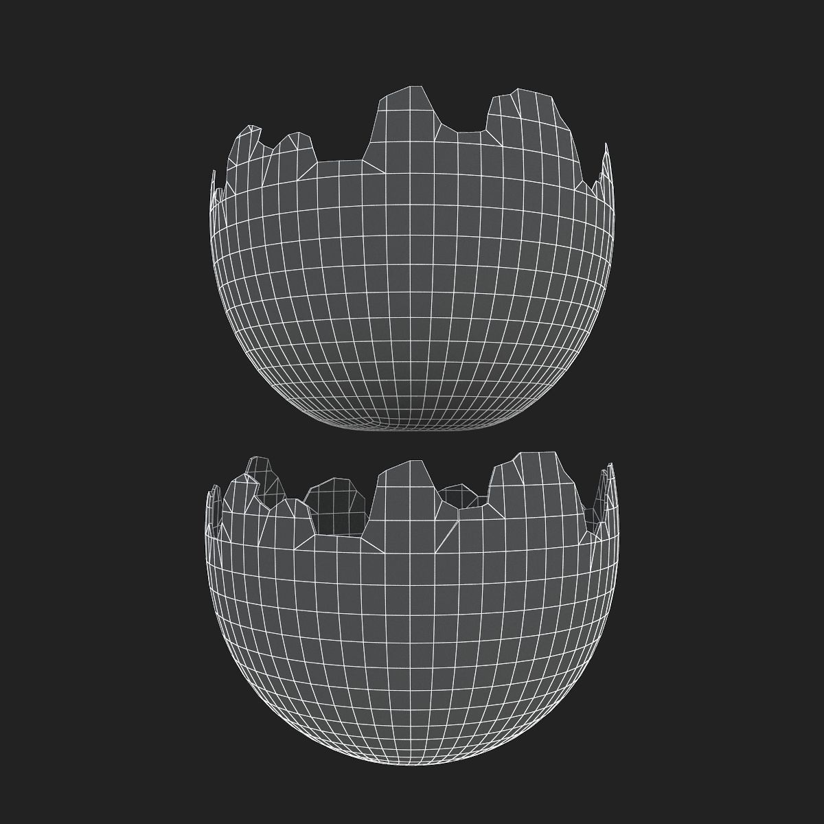 Easter Egg Cracked  N005 Low-poly 3D model_11