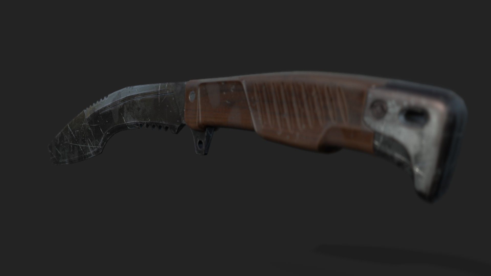 Kukri Knife Low-poly 3D model_2