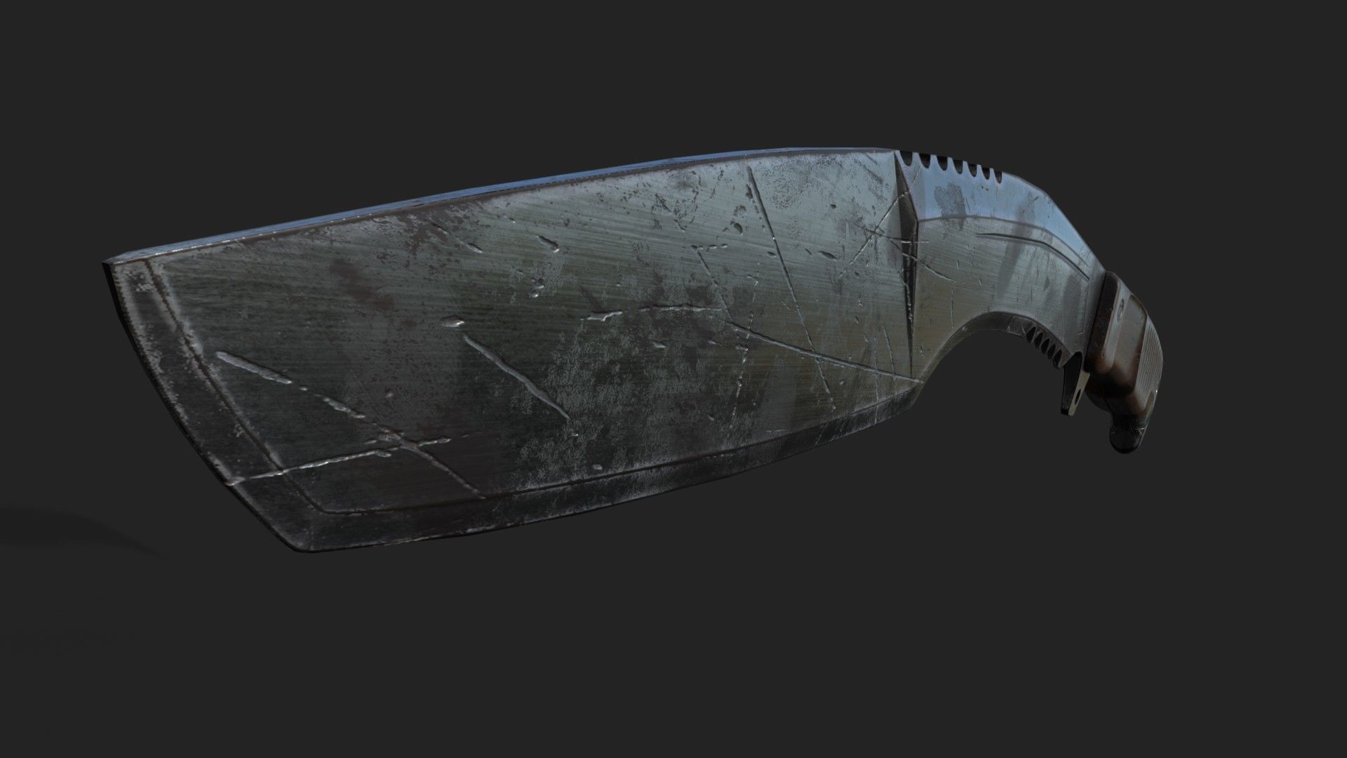 Kukri Knife Low-poly 3D model_3