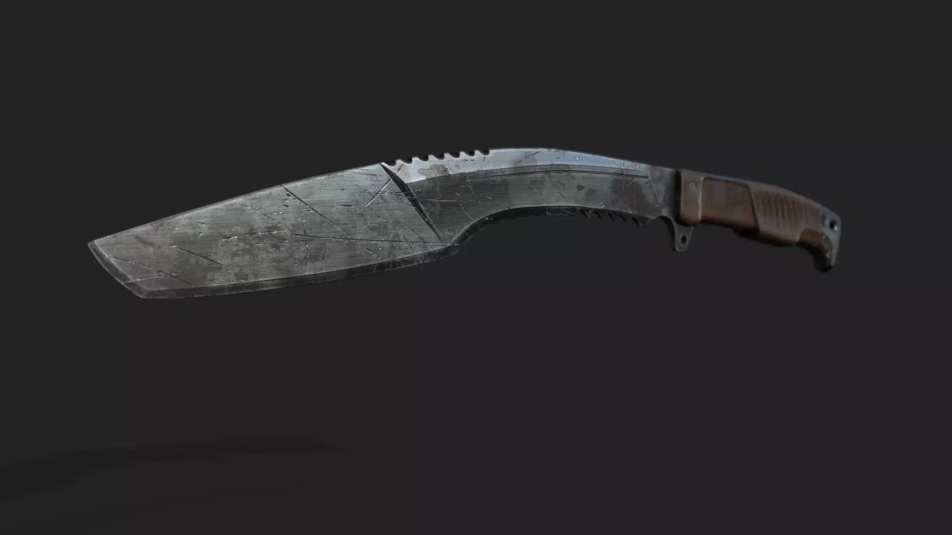 Kukri Knife Low-poly 3D model_0