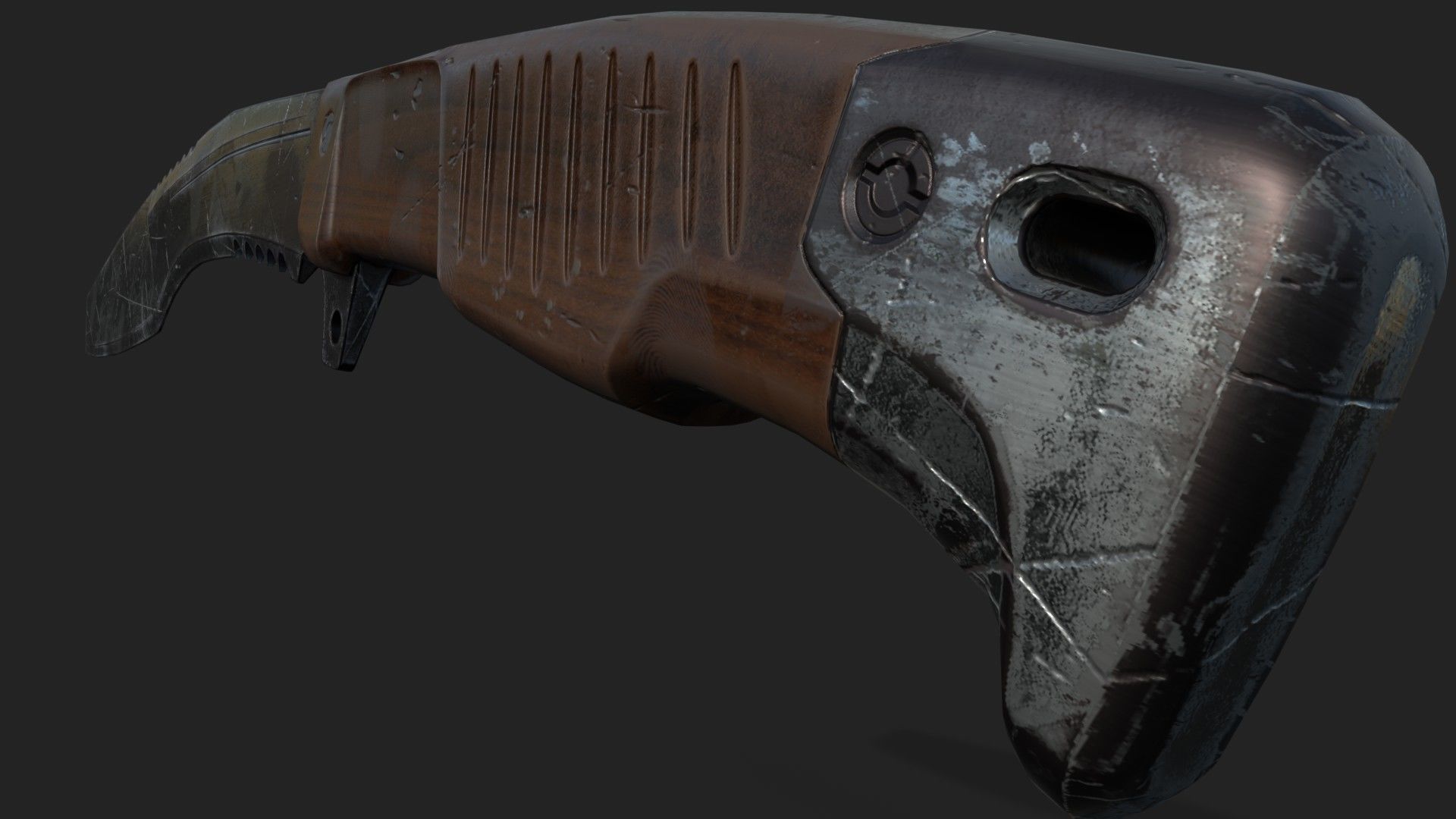 Kukri Knife Low-poly 3D model_4