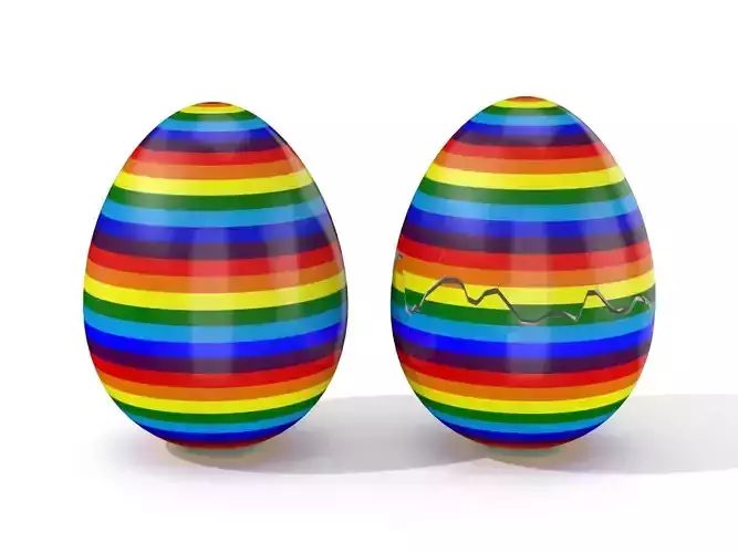 Easter Egg Cracked  N002 Low-poly 3D model