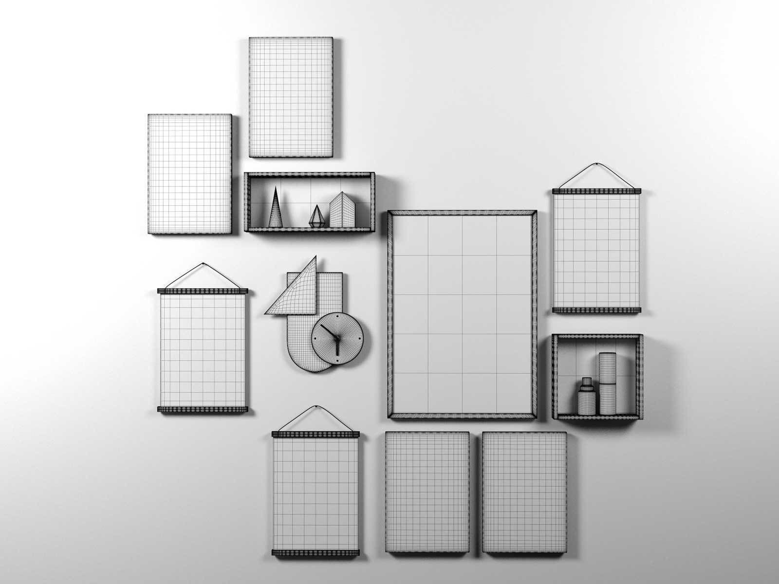 Wooden Frames 3D model_1