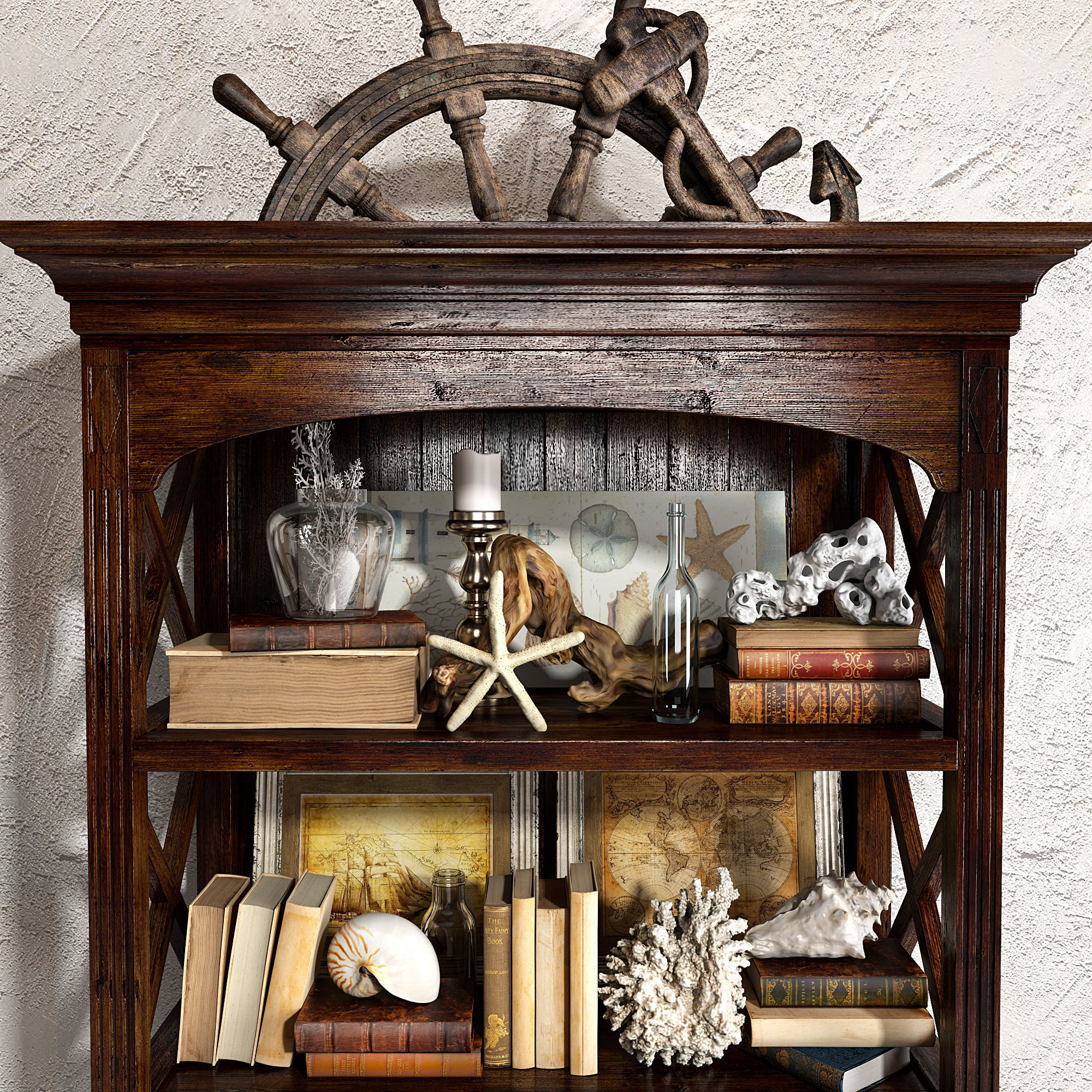 Sea decorative set 01 3D model_2