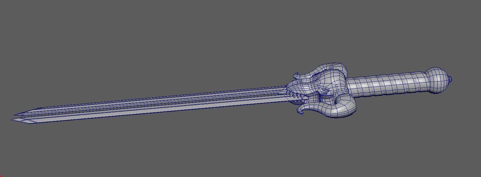 lava Horn Sword - PBR Game Ready Weapon Low-poly 3D model_9