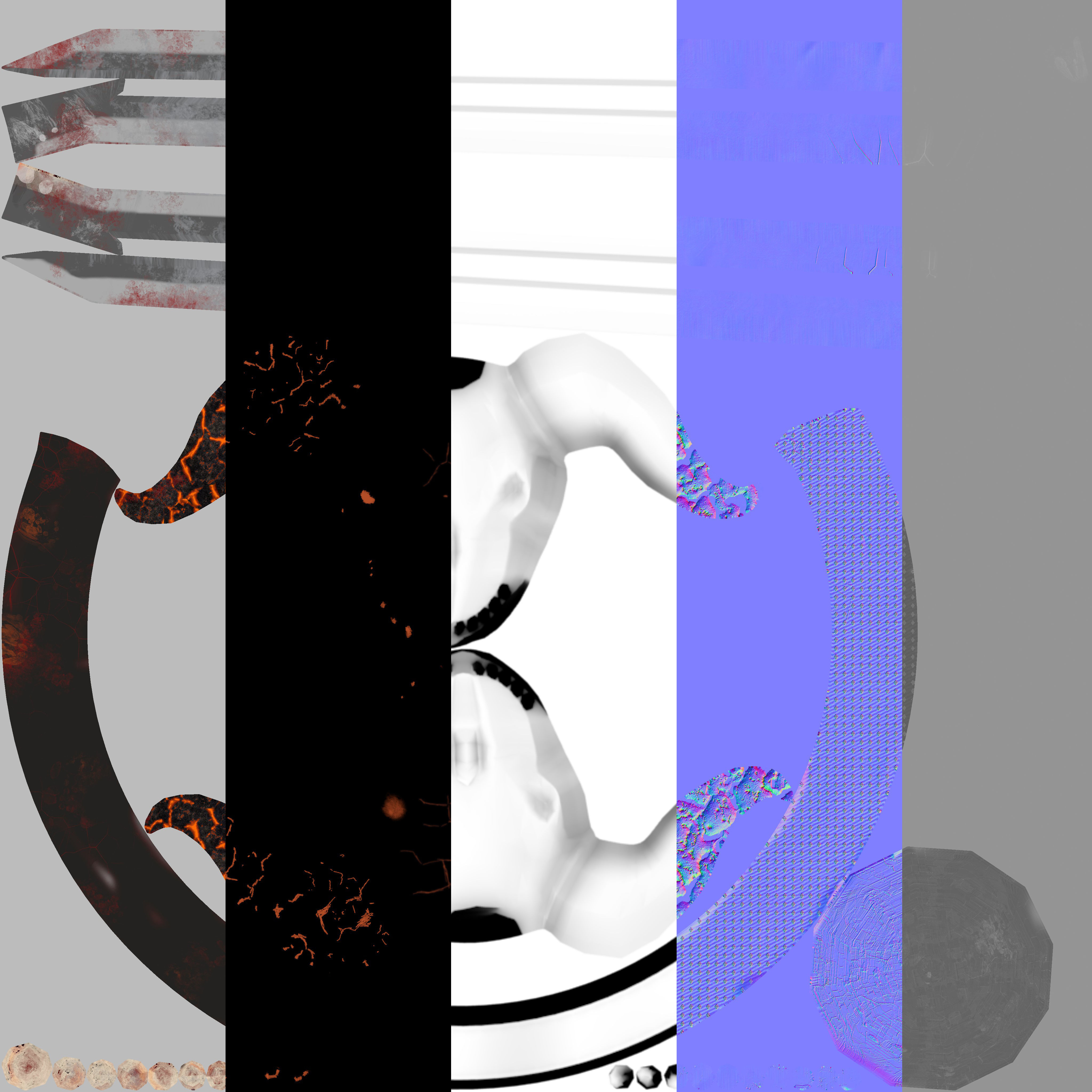 lava Horn Sword - PBR Game Ready Weapon Low-poly 3D model_2