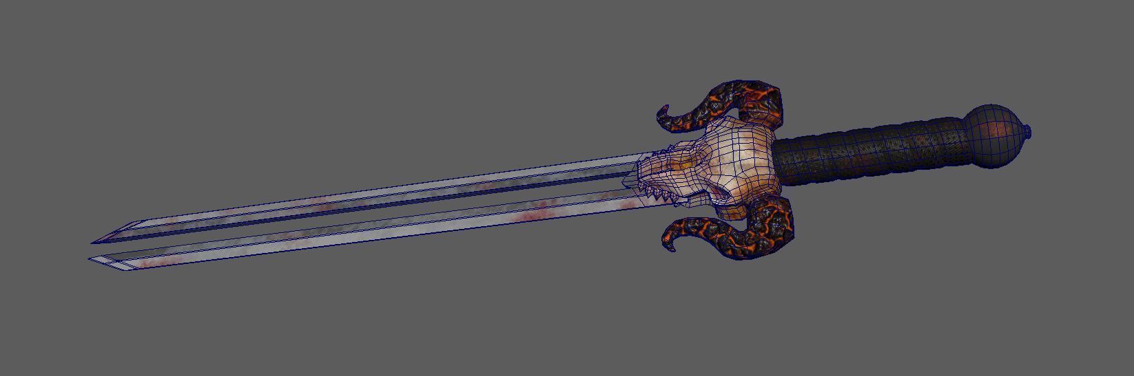 lava Horn Sword - PBR Game Ready Weapon Low-poly 3D model_7