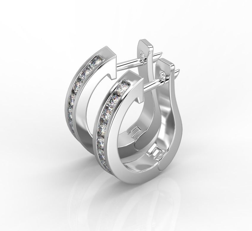 101212 E classic earrings 3D print model_1