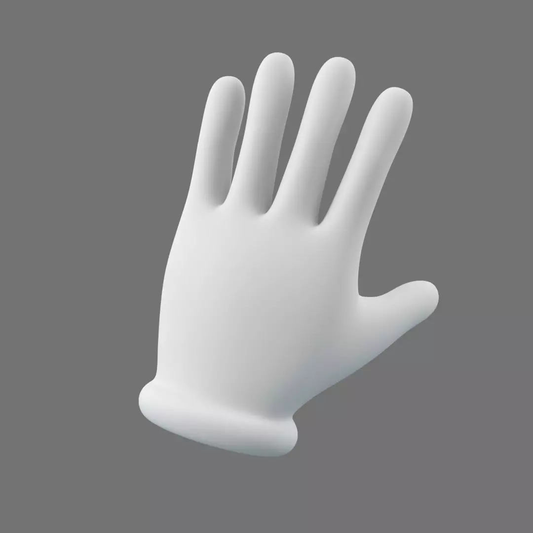 Cartoon Glove Hands Low Poly - 5 fingers Low-poly 3D model