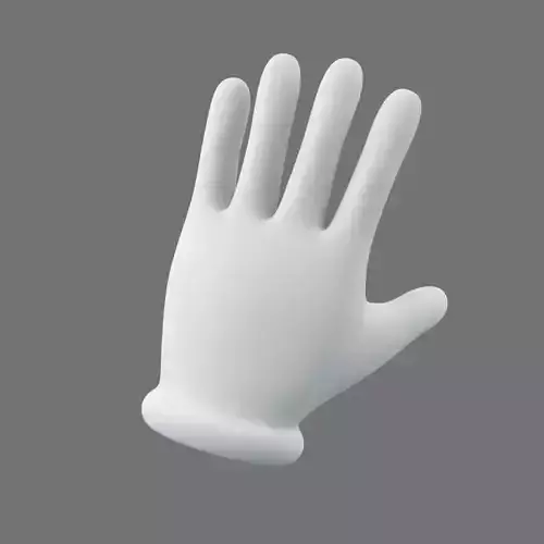 Cartoon Glove Hands Low Poly - 5 fingers Low-poly 3D model