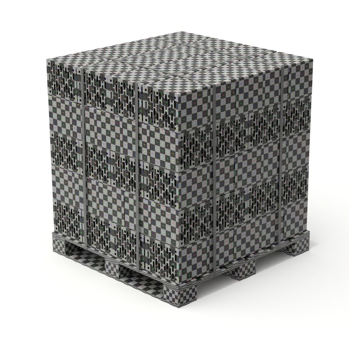 Hollow Clay Blocks and Wooden Pallet 3D model_8