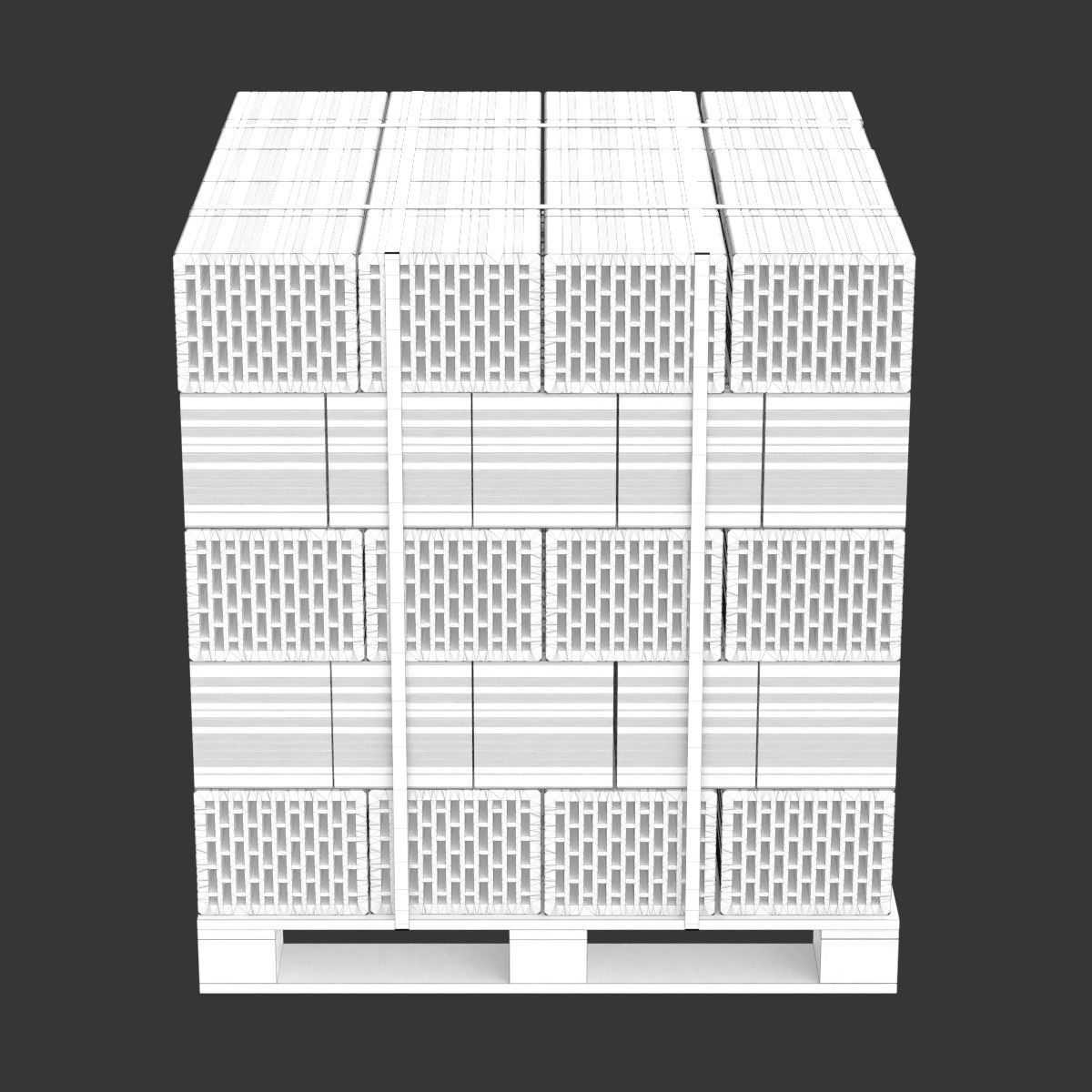 Hollow Clay Blocks and Wooden Pallet 3D model_22