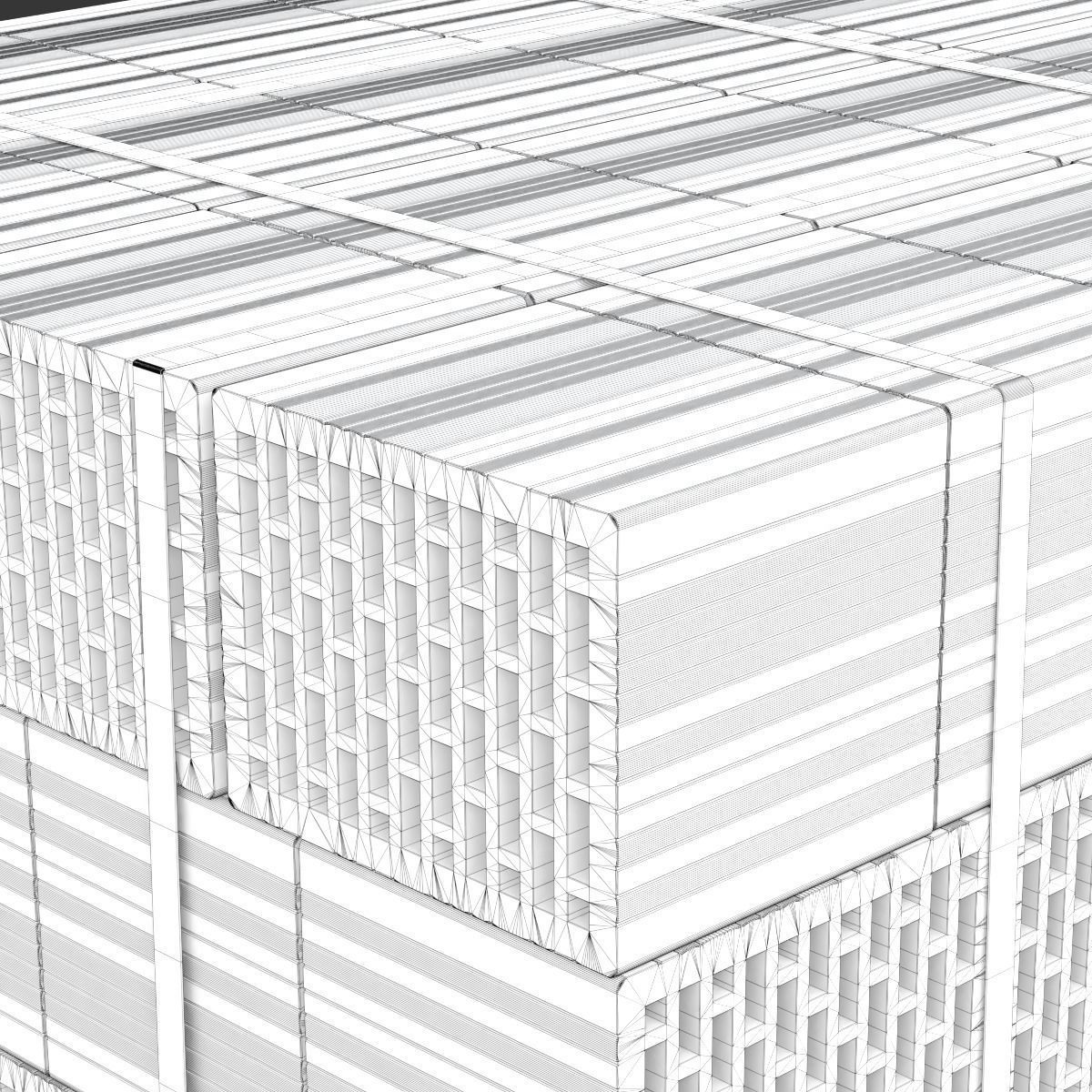 Hollow Clay Blocks and Wooden Pallet 3D model_19