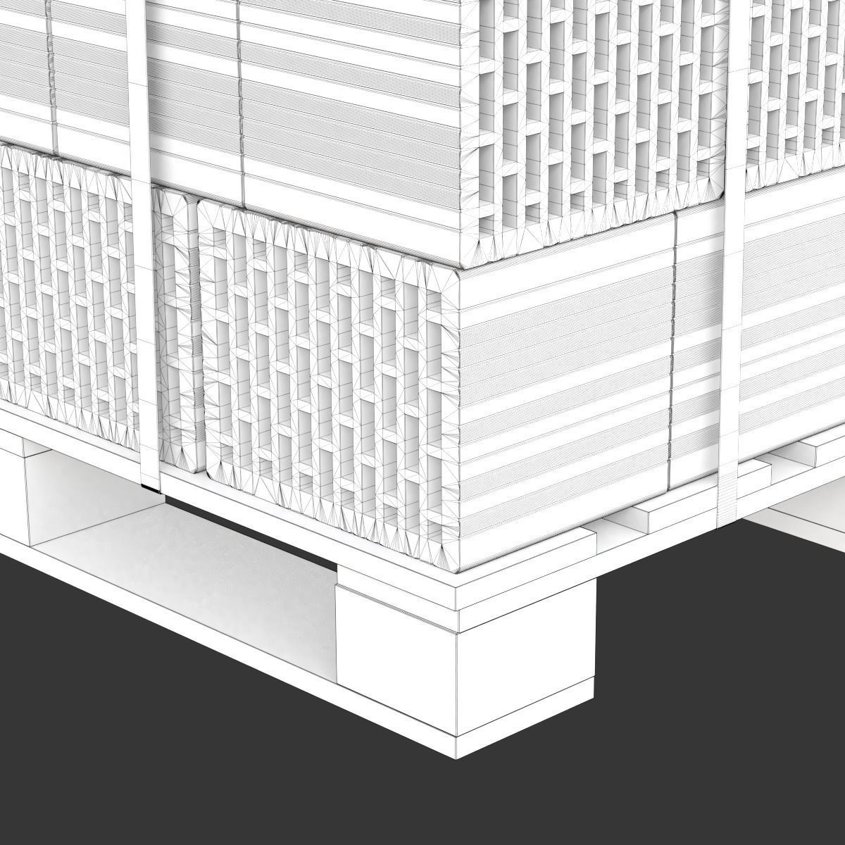 Hollow Clay Blocks and Wooden Pallet 3D model_21