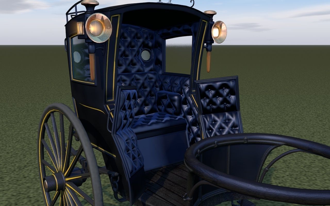 London cab cabman horse 3D model_11