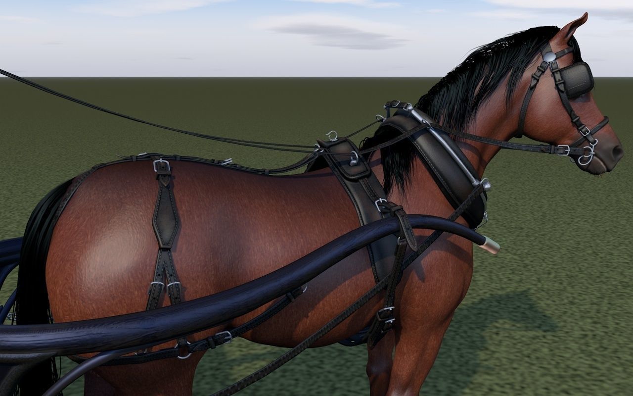 London cab cabman horse 3D model_6