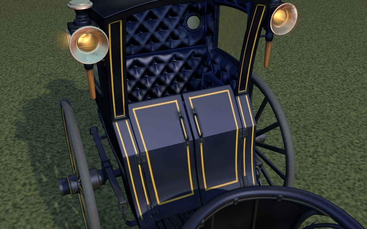 London cab cabman horse 3D model_10