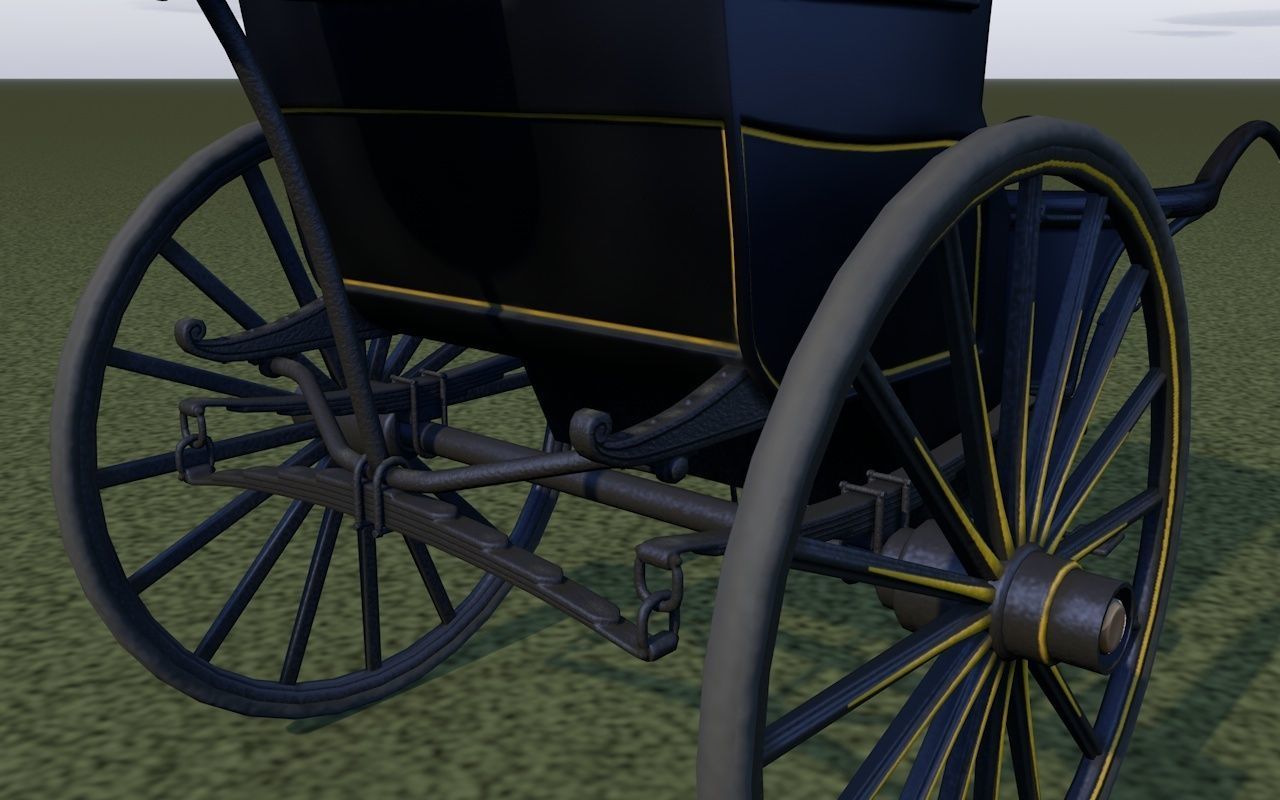 London cab cabman horse 3D model_9