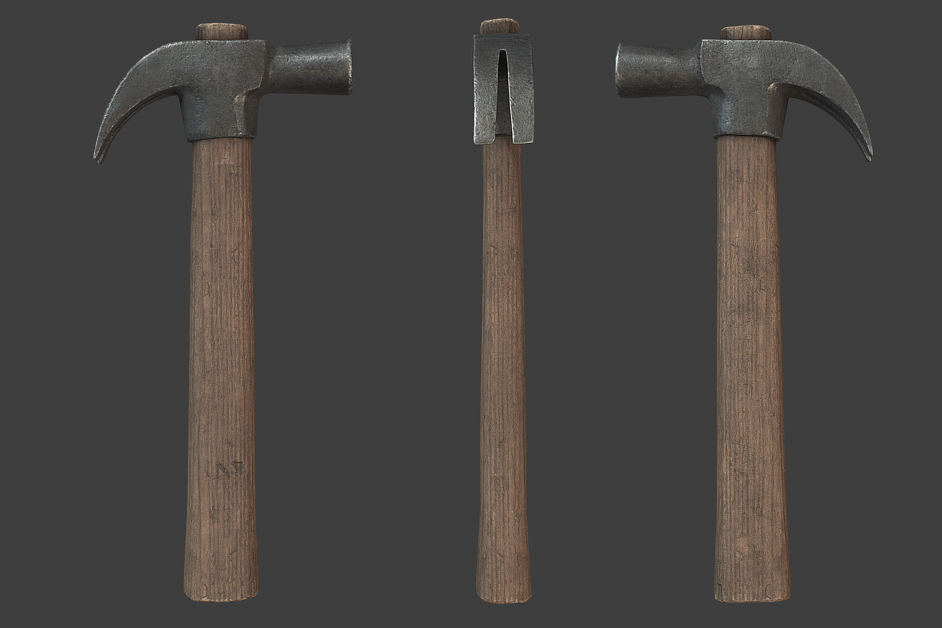 Hammer Low-poly 3D model_4