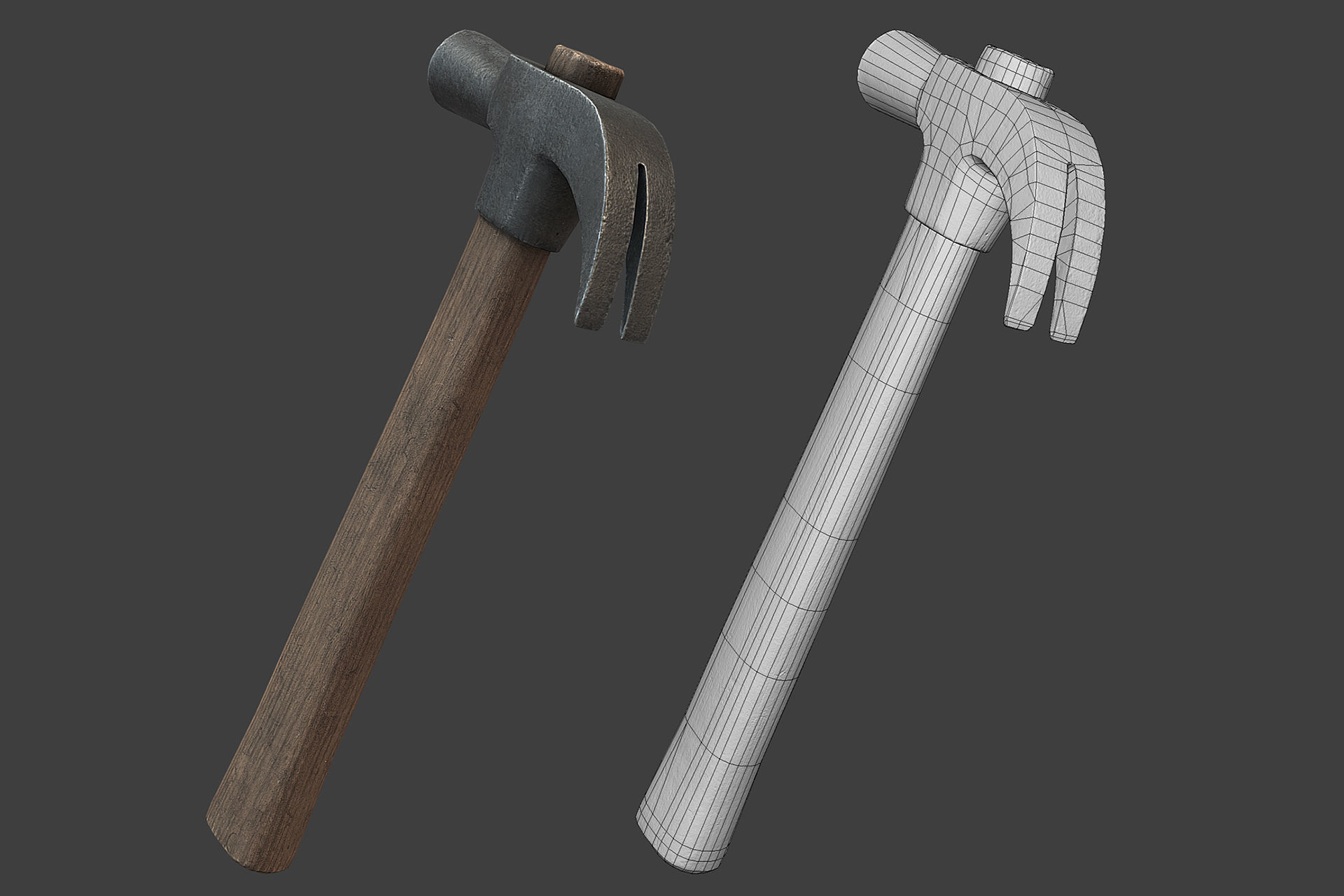 Hammer Low-poly 3D model_9