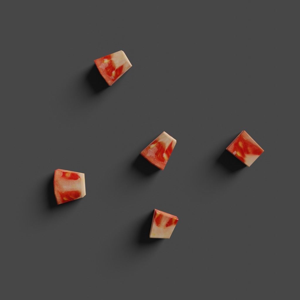 Low Poly Tomato photorealistic 3d model scene Low-poly 3D model_6
