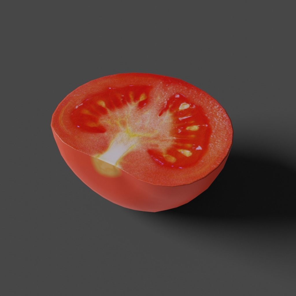 Low Poly Tomato photorealistic 3d model scene Low-poly 3D model_2