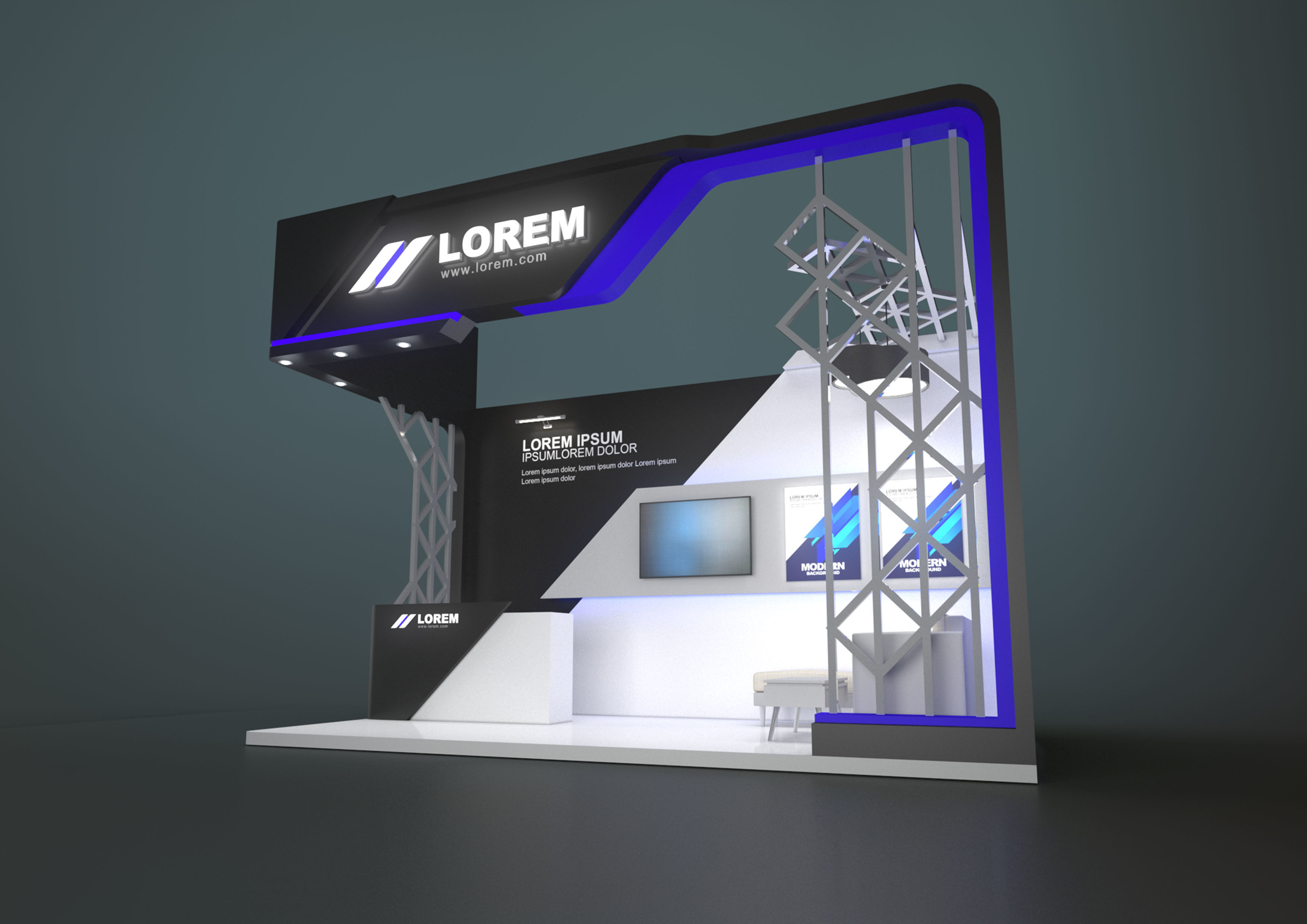 EXHIBITION STAND JIIP 18 sqm 3D model_2