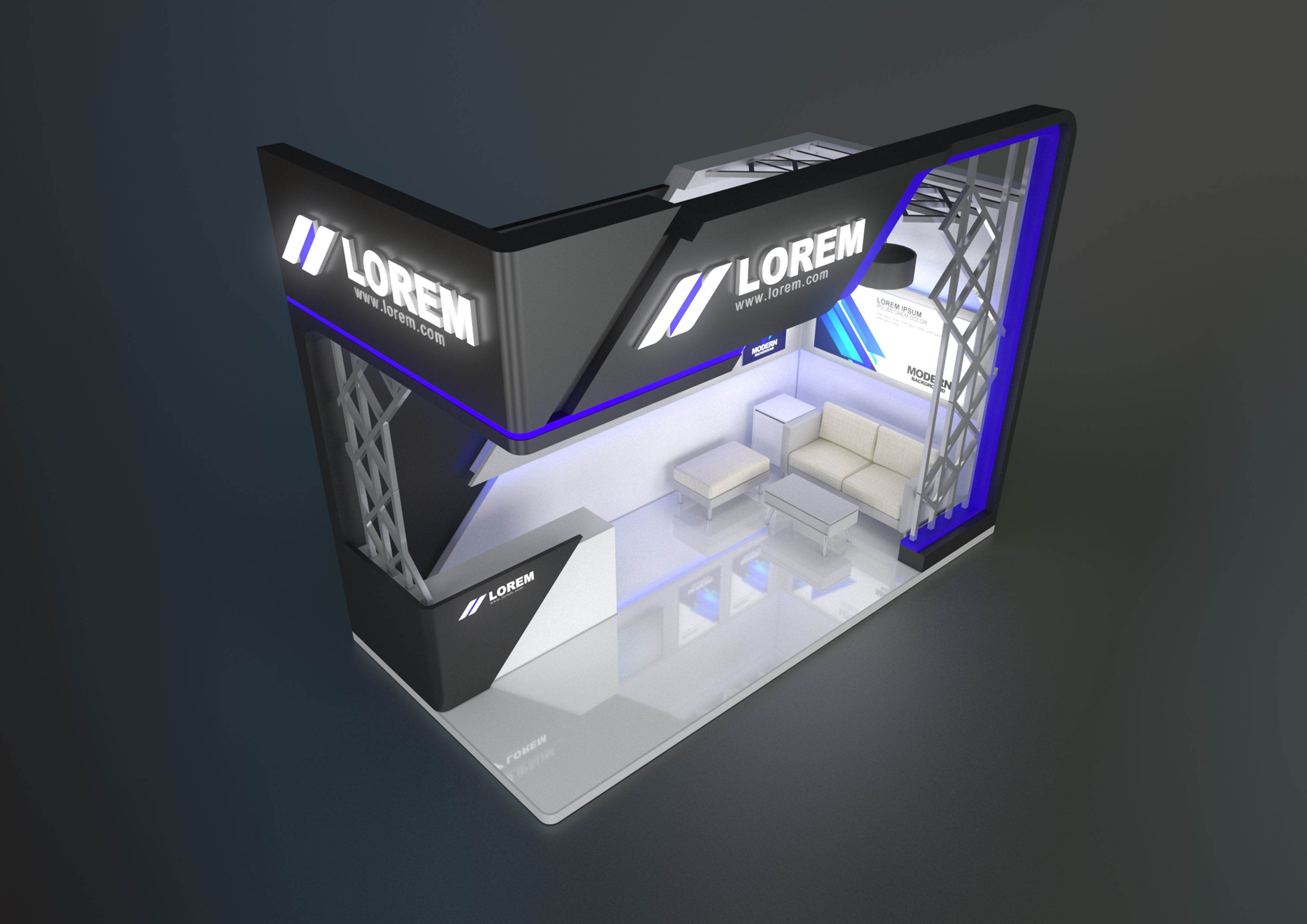 EXHIBITION STAND JIIP 18 sqm 3D model_3
