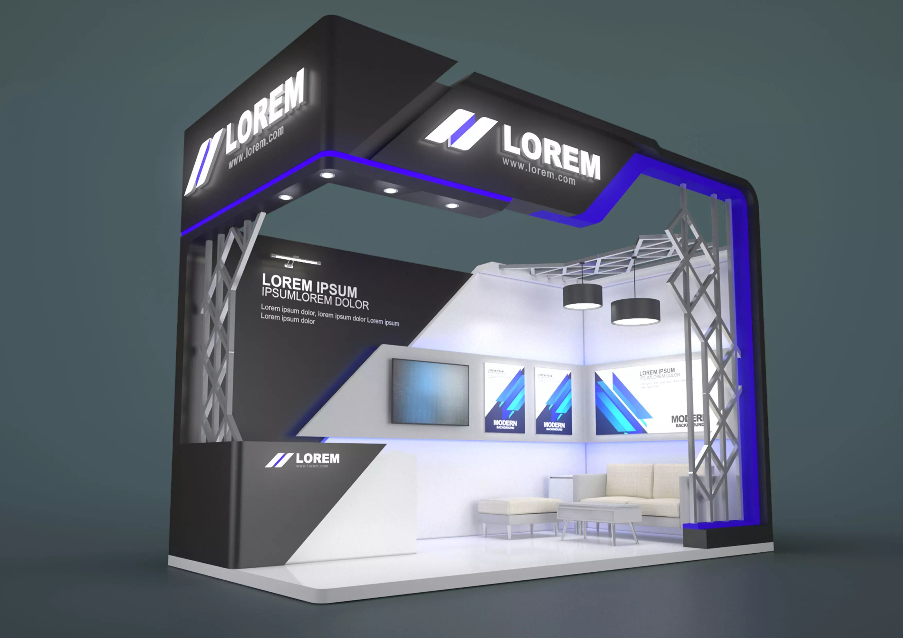 EXHIBITION STAND JIIP 18 sqm 3D model_0