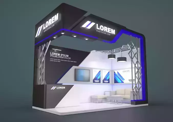EXHIBITION STAND JIIP 18 sqm 3D model