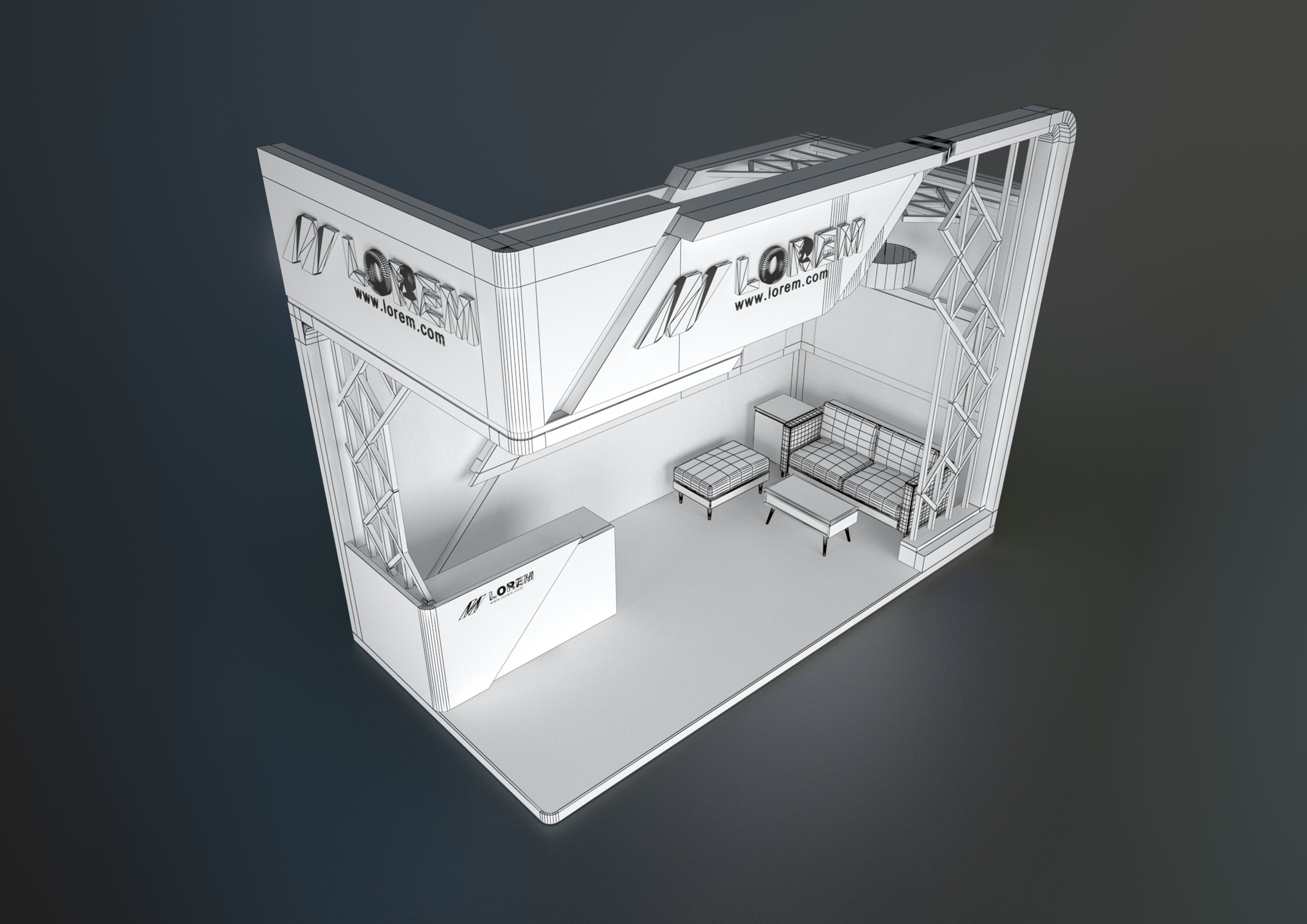 EXHIBITION STAND JIIP 18 sqm 3D model_7