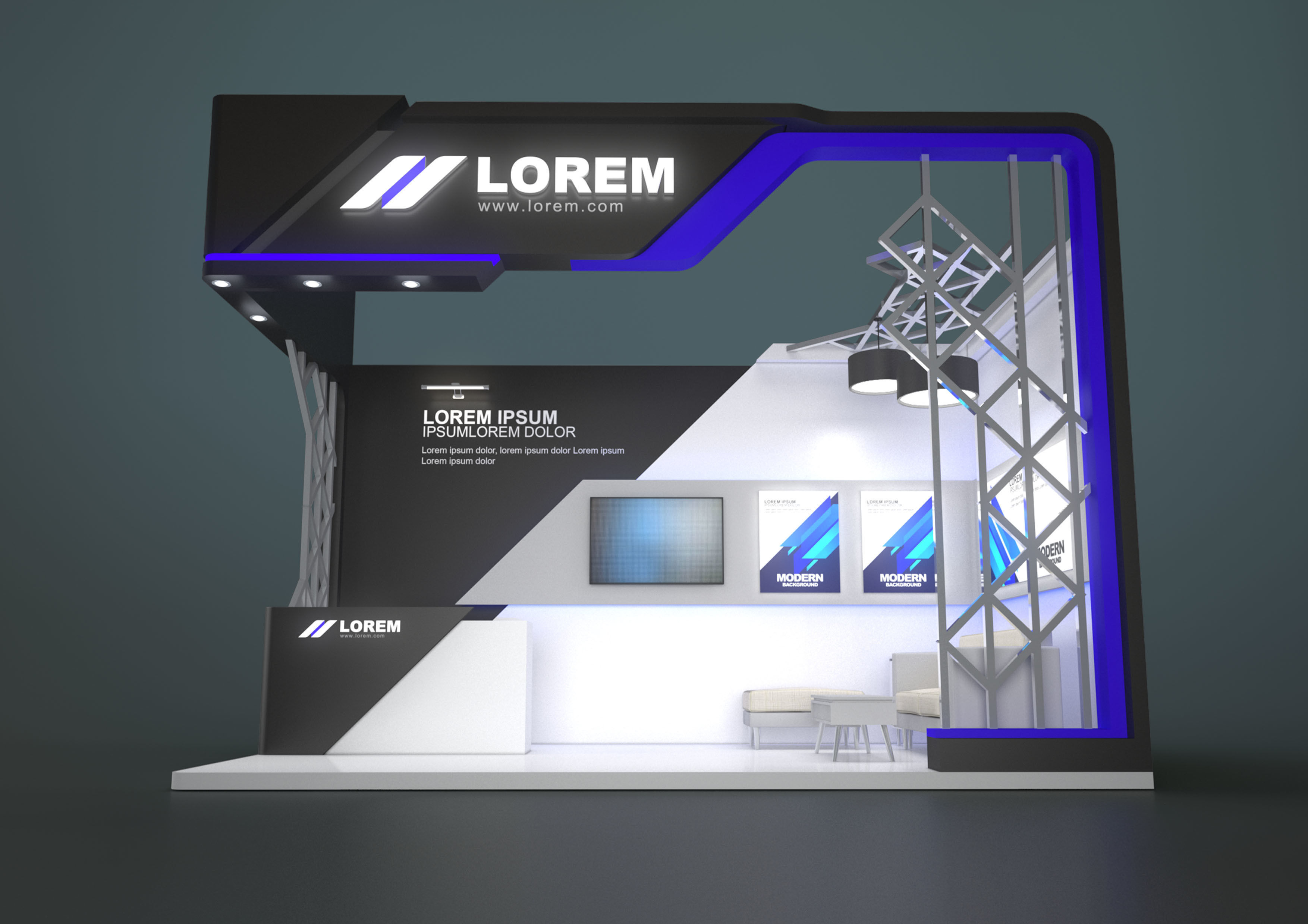 EXHIBITION STAND JIIP 18 sqm 3D model_1