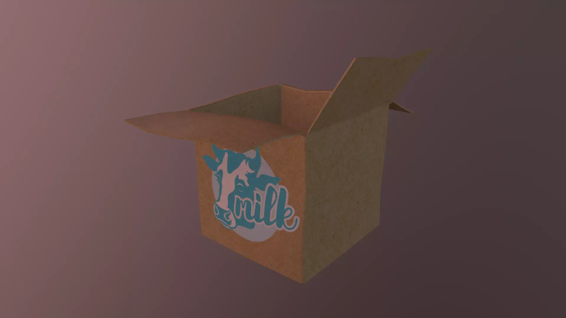 Cardboard box with logo Free low-poly 3D model_0