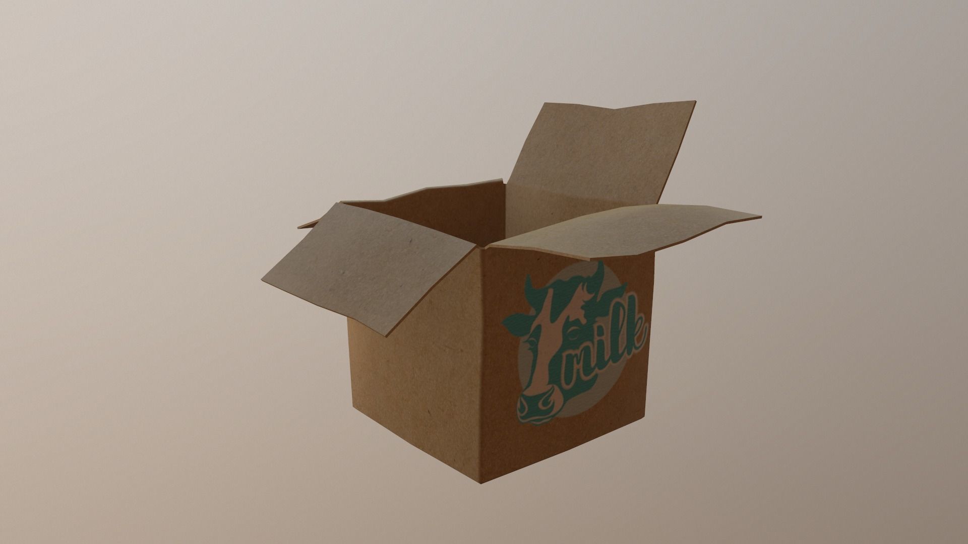 Cardboard box with logo Free low-poly 3D model_1