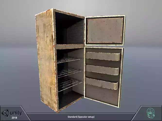 Old refrigerator 2 Free low-poly 3D model