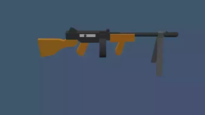 tomson2 machine gun Low-poly 3D model