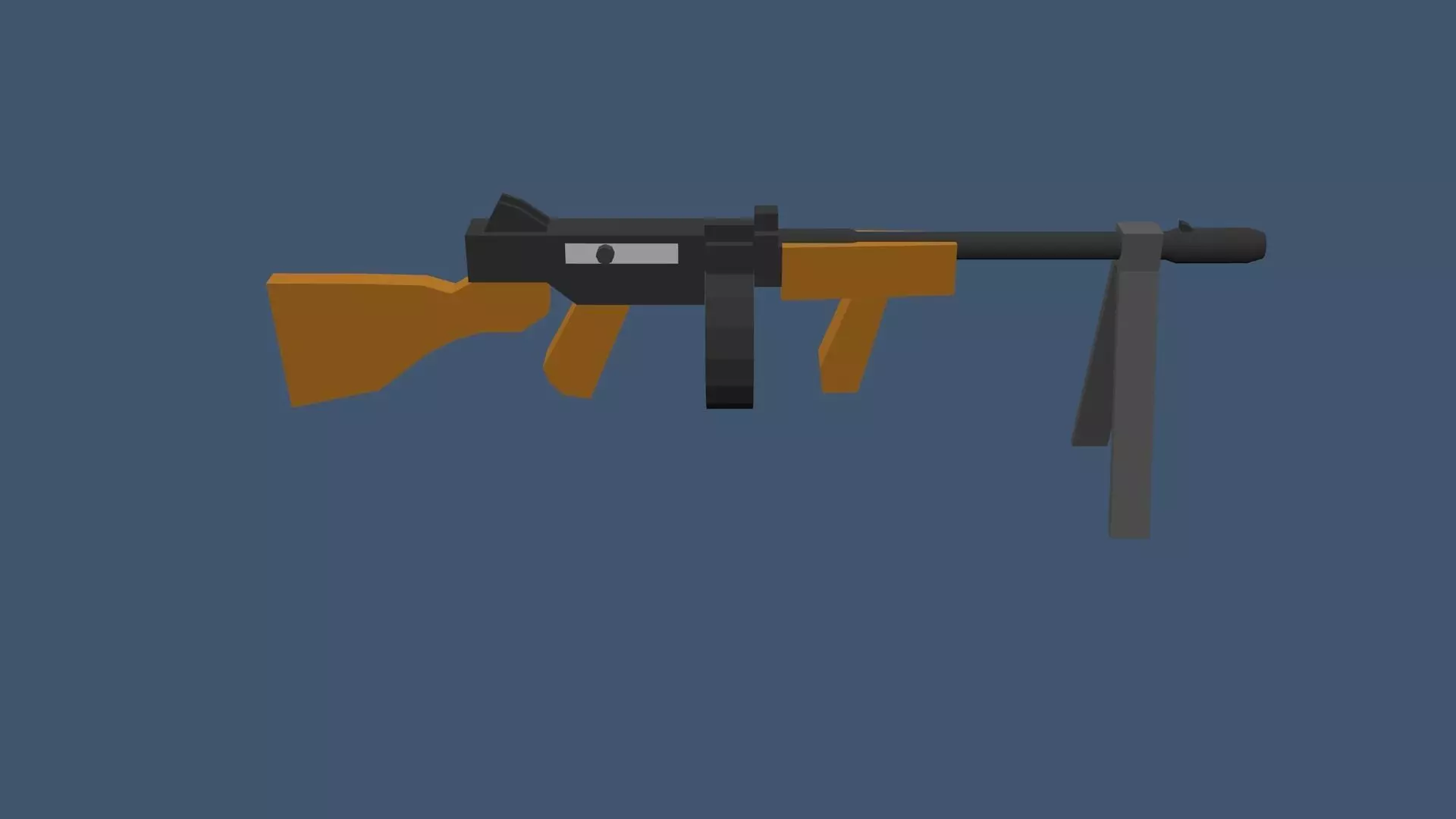 tomson2 machine gun Low-poly 3D model_0