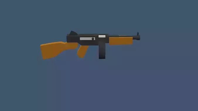 tomson gun Low-poly 3D model