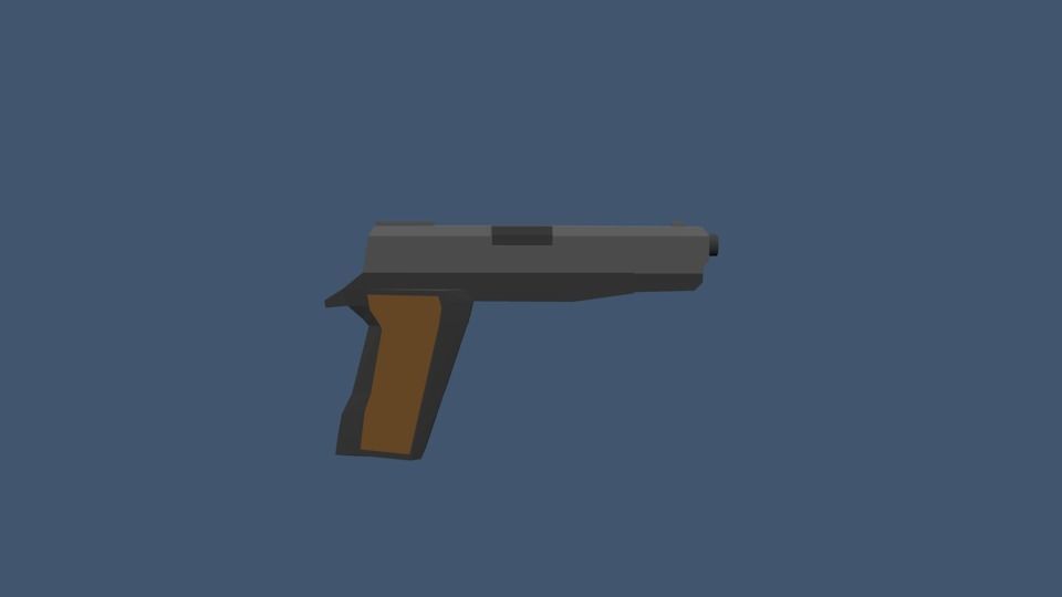 kolt1911 gun Low-poly 3D model_1