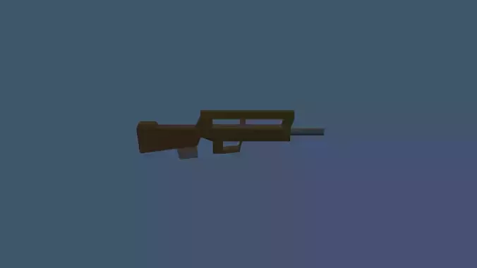 famos gun Low-poly 3D model