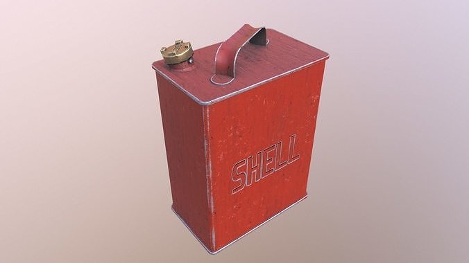 Vintage Petrol Can Low-poly 3D model