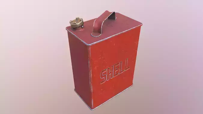 Vintage Petrol Can Low-poly 3D model