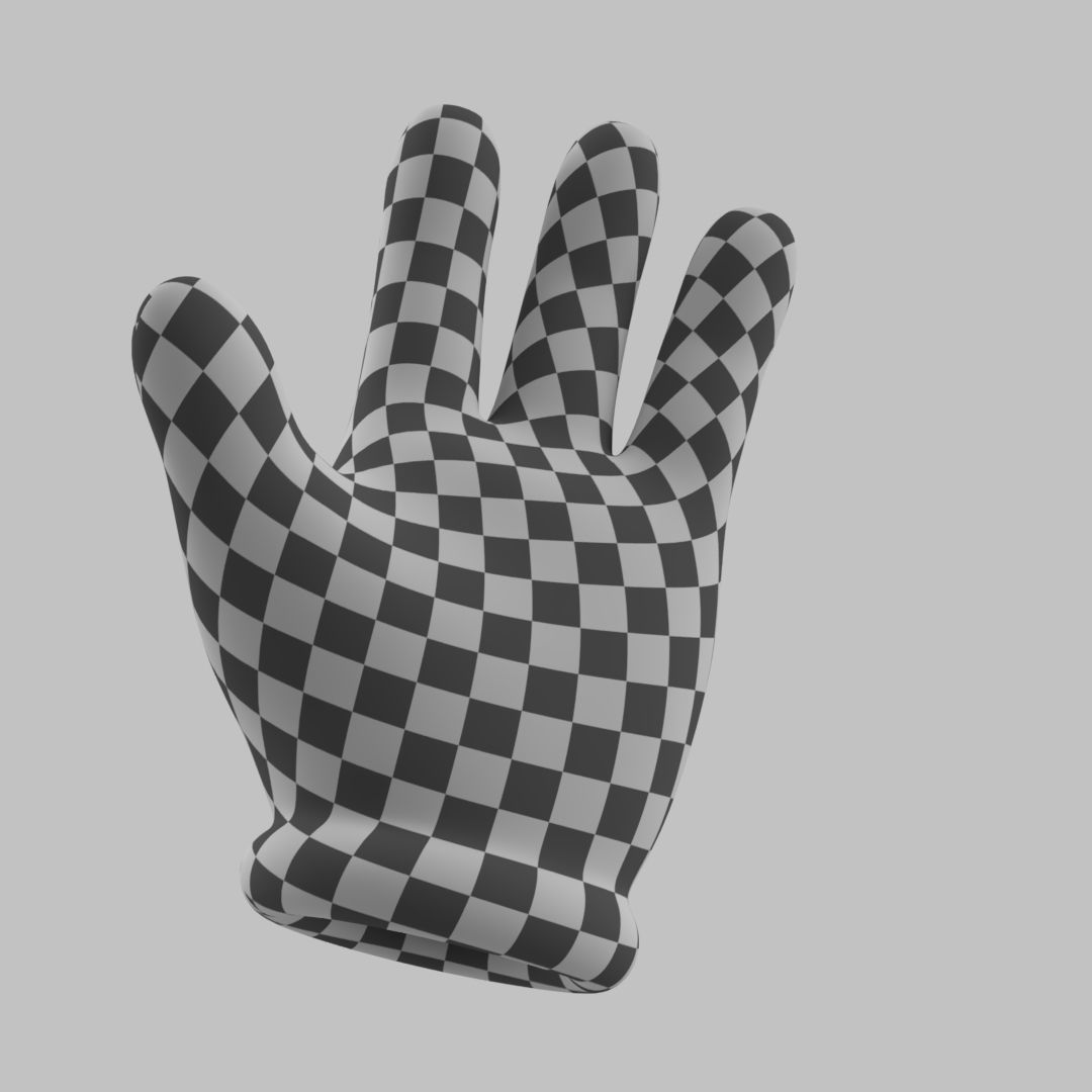 Cartoon Glove Hands Low Poly 4 fingers Low-poly 3D model_14