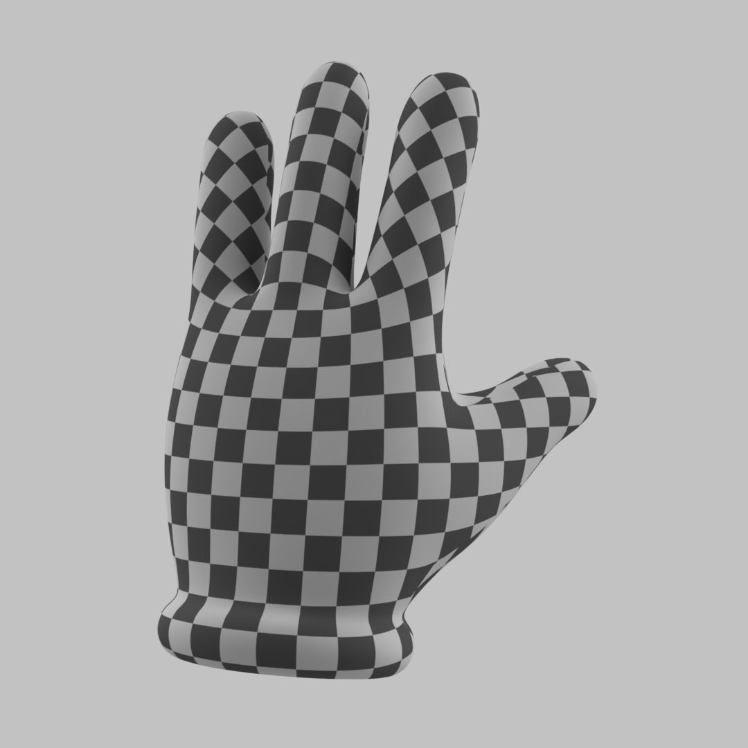 Cartoon Glove Hands Low Poly 4 fingers Low-poly 3D model_15