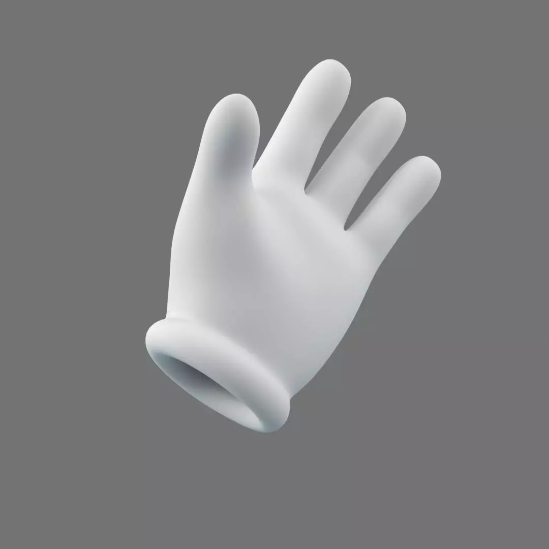 Cartoon Glove Hands Low Poly 4 fingers Low-poly 3D model_0