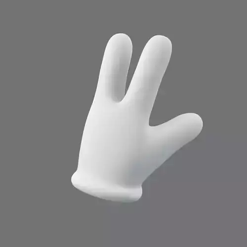 Cartoon Glove Hands Low Poly  3 fingers Low-poly 3D model