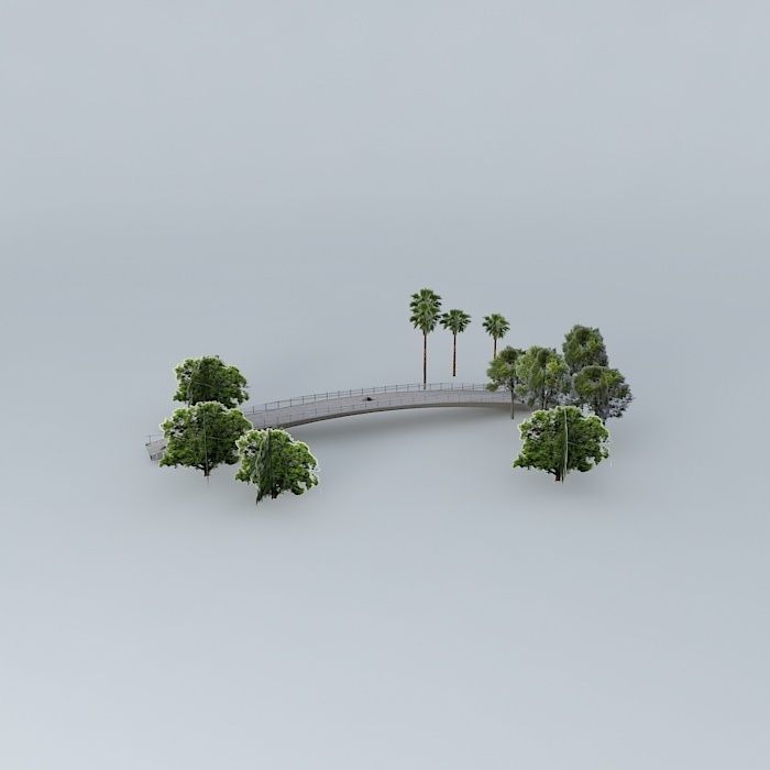 Flamengo Park walkway 3D model_1