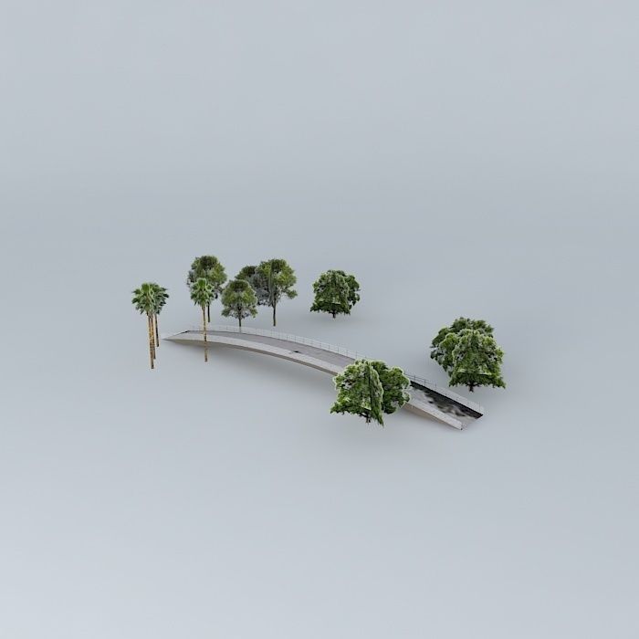 Flamengo Park walkway 3D model_2