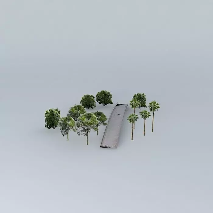 Flamengo Park walkway 3D model_0